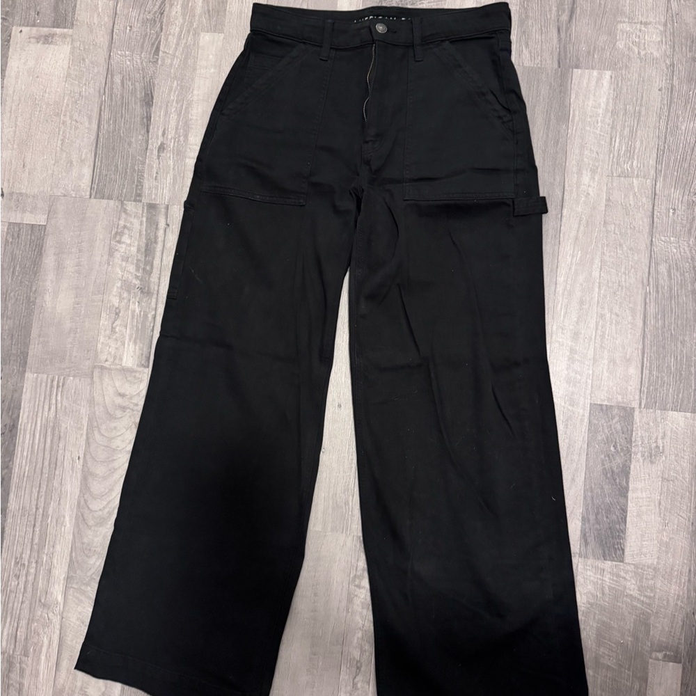 American Eagle Outfitters Black Wide-Leg Jeans